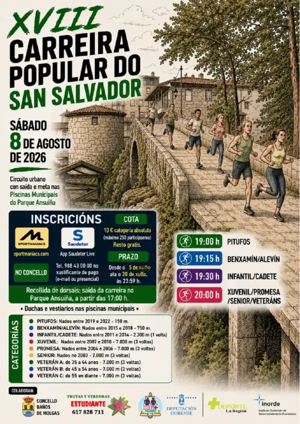 Carrera Popular en Baños de Molgas. Carreira Popular do San Salvador