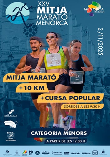 XXV Mitja Marató Menorca + 10 km + Cursa Popular 2025